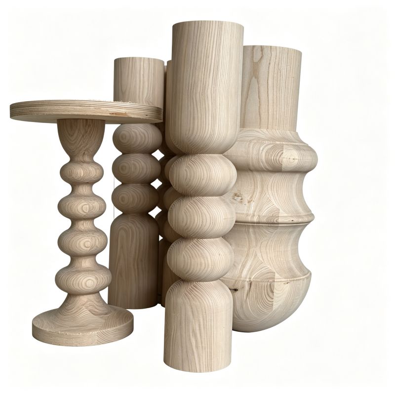 Custom woodturning components in different shapes and profiles