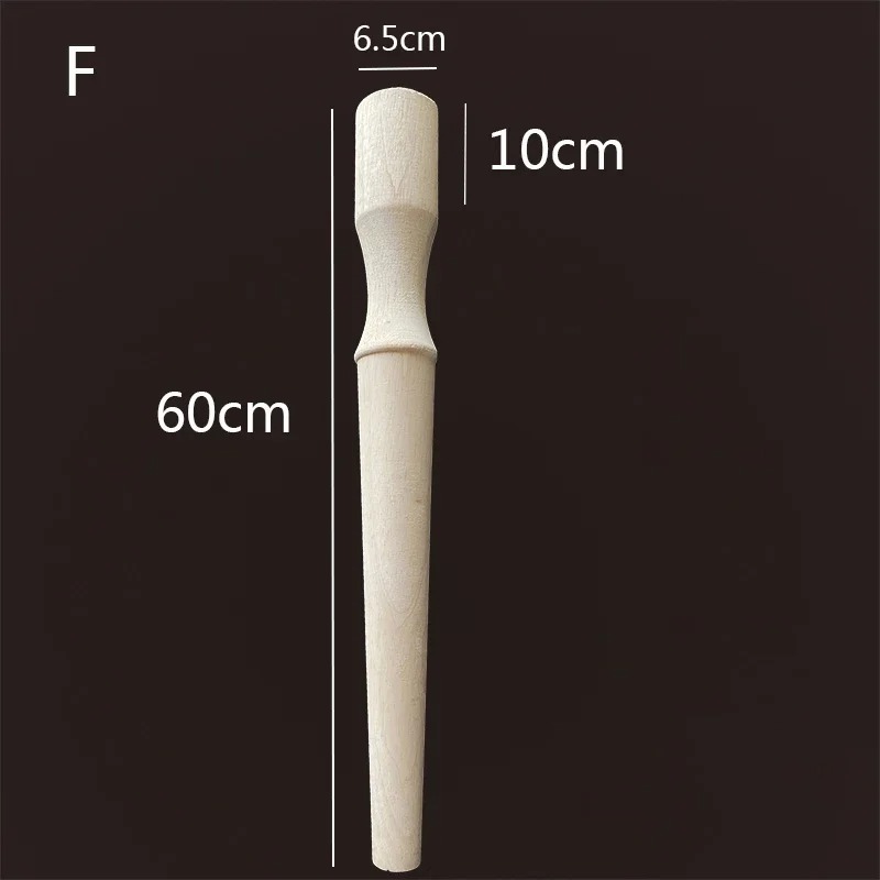 Unfinished tapered wooden table leg WF039 with smooth turned profile