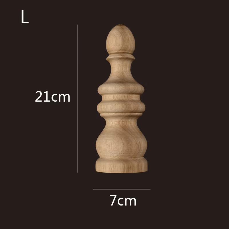 Decorative turned wooden finial with ornamental rings WF143