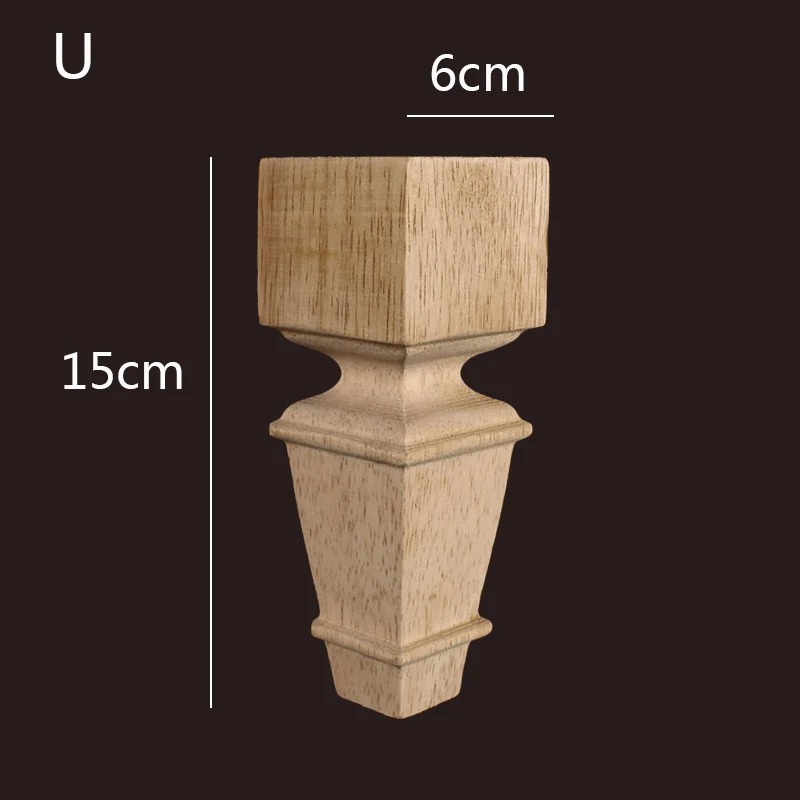 Decorative square wooden furniture leg WF089