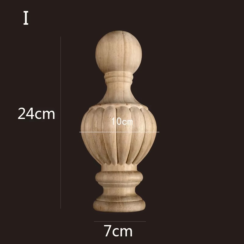 Unfinished fluted turned wood finial WF140