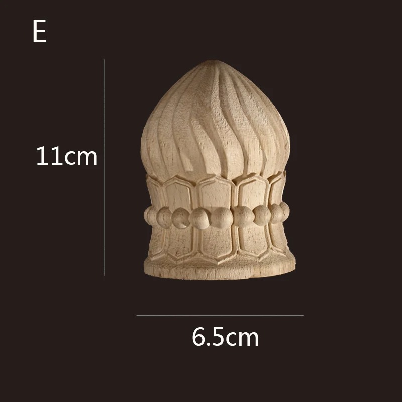 Decorative carved wooden finial with pointed floral design WF135