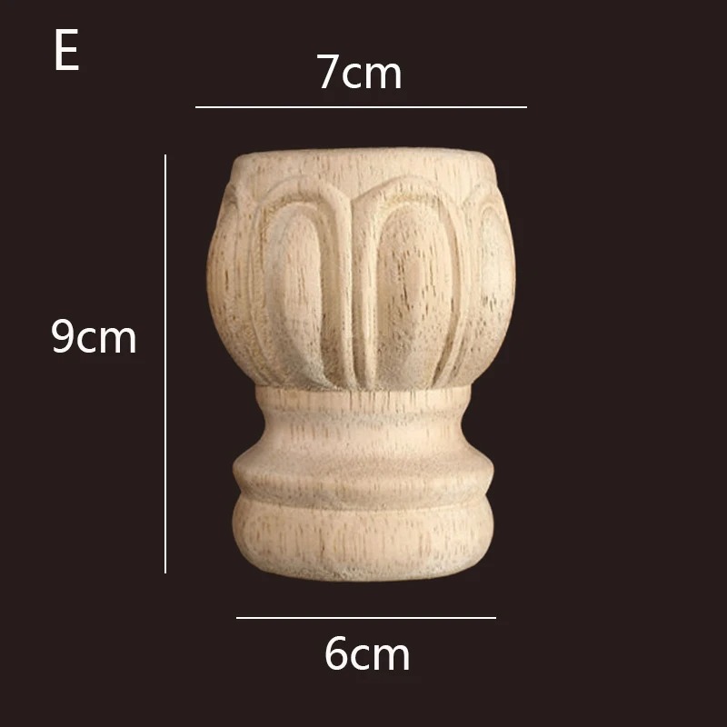 Fluted decorative wooden furniture foot WF074