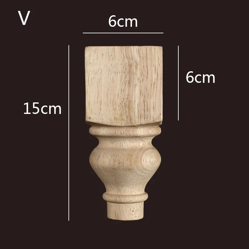 Square-top turned wooden furniture leg WF093