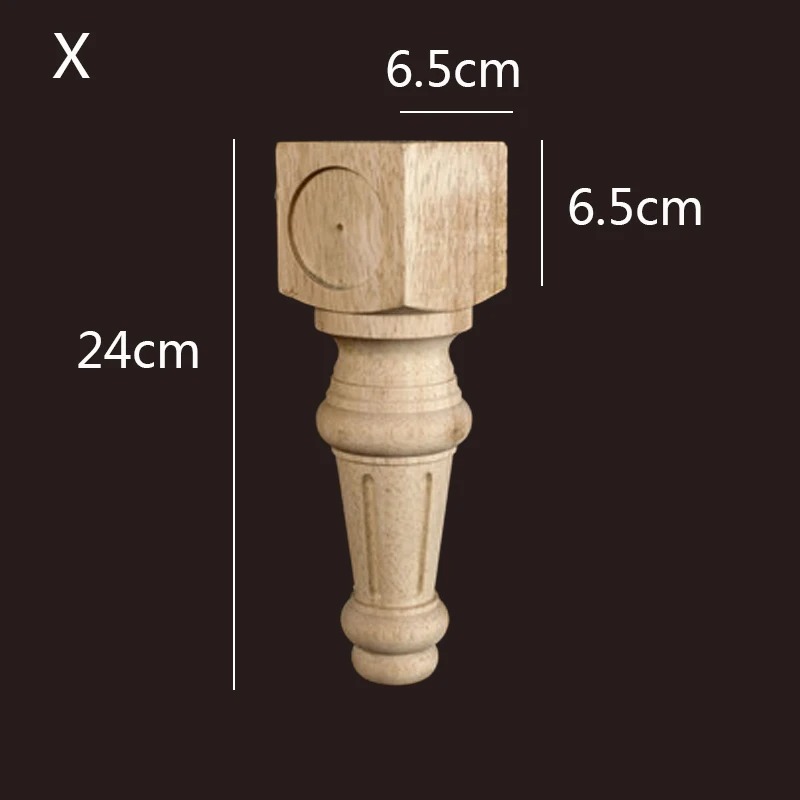 Fluted square-top wooden furniture leg WF091