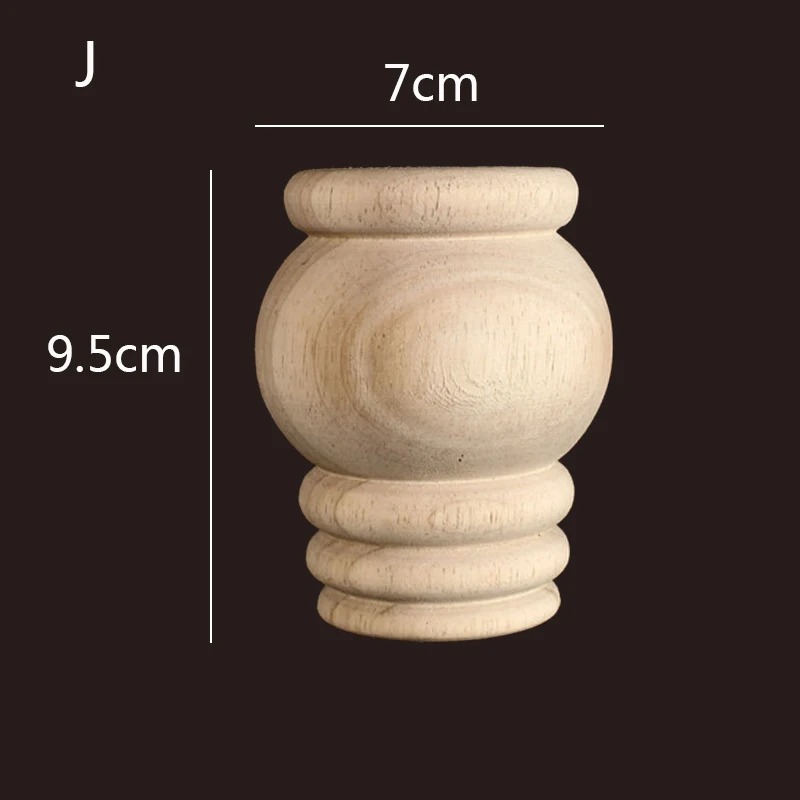 Decorative turned wooden bun foot WF071