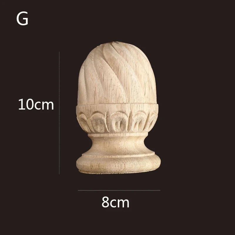 Classic carved wood finial with leaf pattern WF137