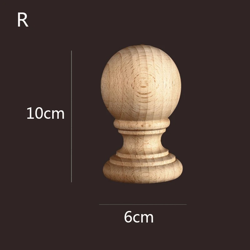 Unfinished wooden ball finial with turned base WF144