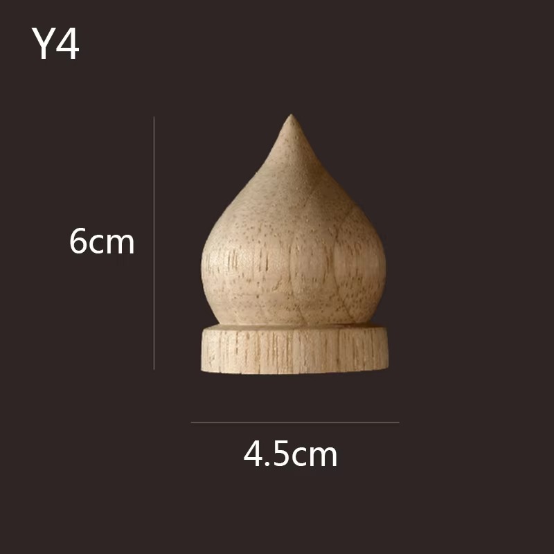 Unfinished teardrop shaped wooden finial WF157
