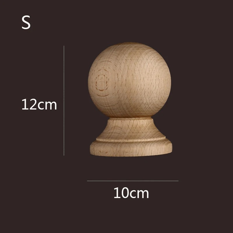 Round unfinished wooden ball finial for decorative posts WF154