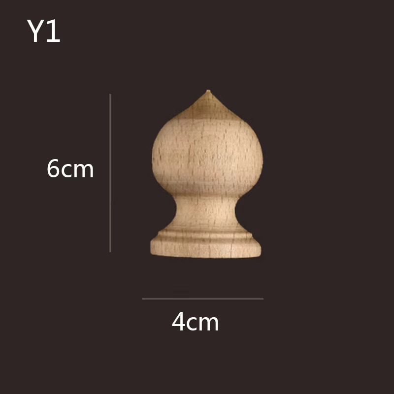 Unfinished pointed wood finial with turned base WF153