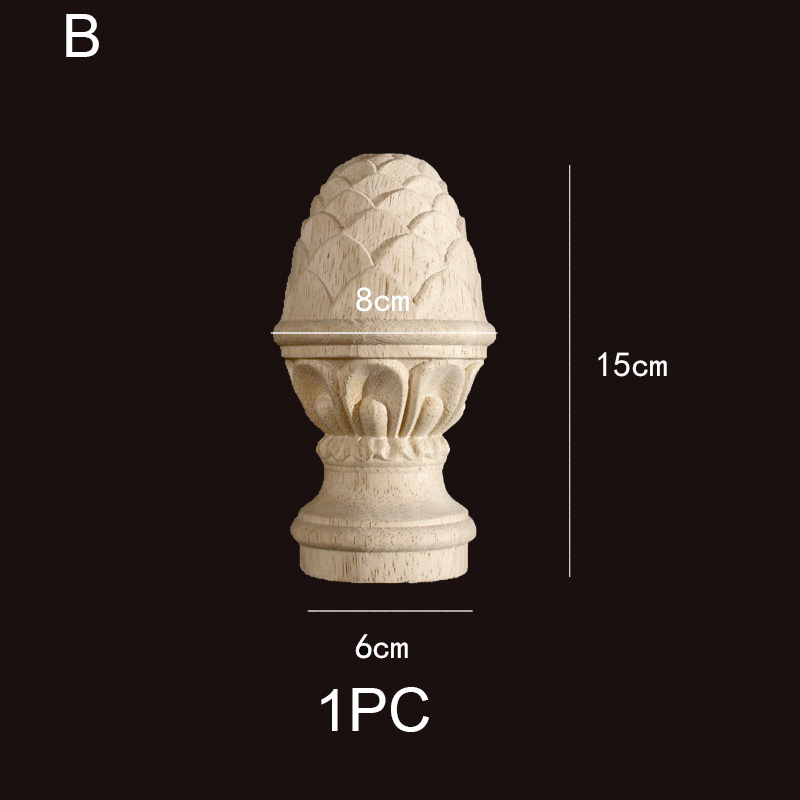 Traditional carved wooden finial with leaf design WF273