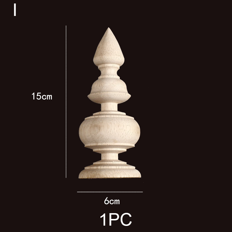 Ornamental turned wood finial with pointed top WF280