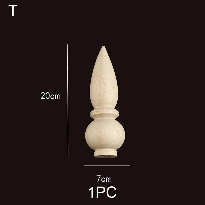 Decorative spindle shaped wood finial with pointed top WF290