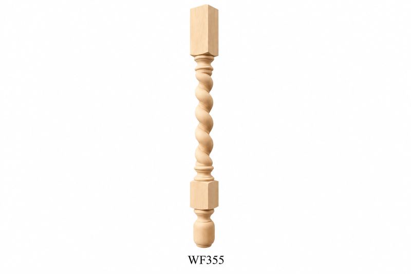 Spiral turned wooden table leg WF355 by MayuWorks